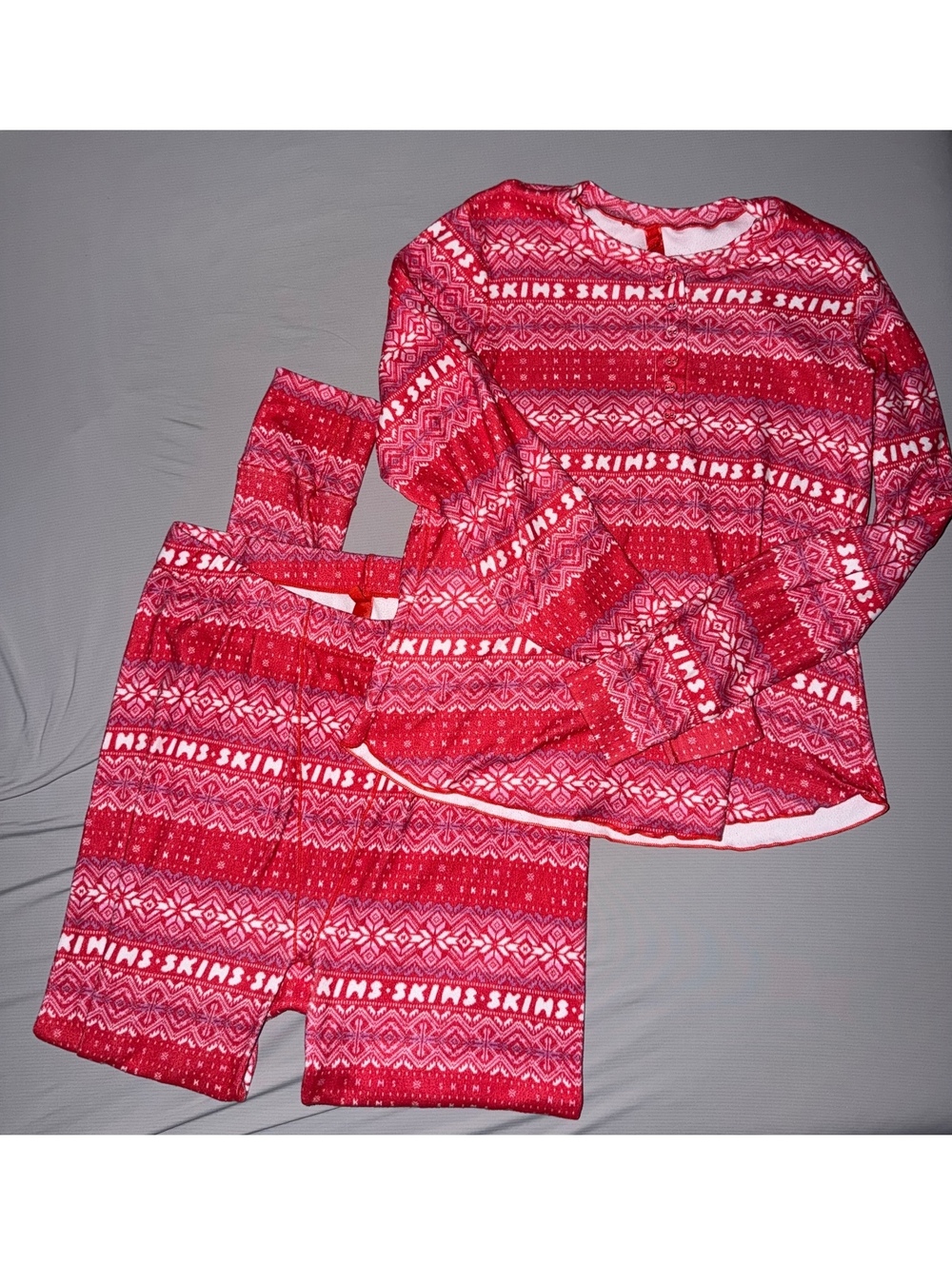 Skims Women's Red Pajama Set XL